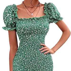 Green Floral Dress